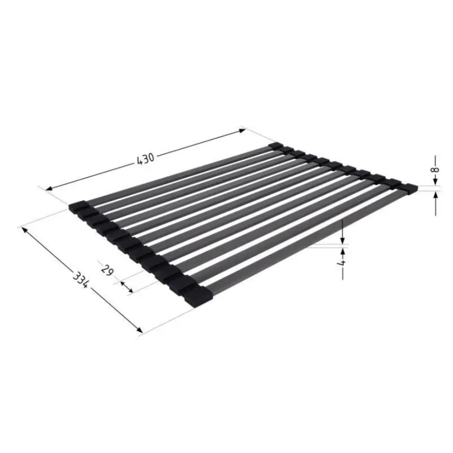 Сушарка на кухонну мийку Lidz Acsis LA14 Black, плоска основа, для посуду 430х300 мм LDACSLA14BLM497 - фото 2