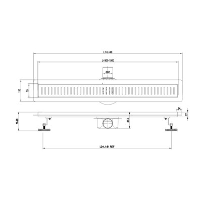 Трап 01G INOX SS304L DRY 600*70 ASG