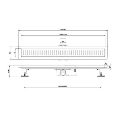Трап 06 INOX SS304L Double Lock 500*70 ASG