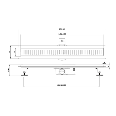 Трап 06 INOX SS304L Double Lock 700*70 ASG