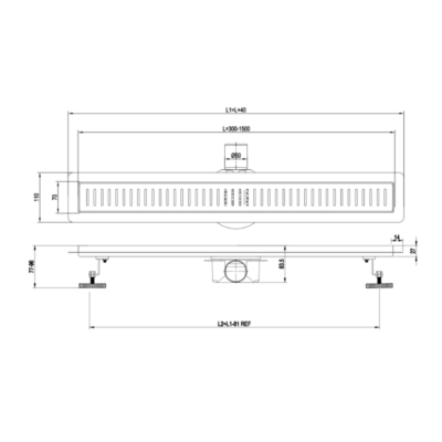 Трап ASG 06 INOX SS304L Double Lock 400*70