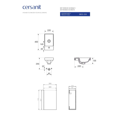 Тумба CERSANIT Сет B08 Moduo 40 білий