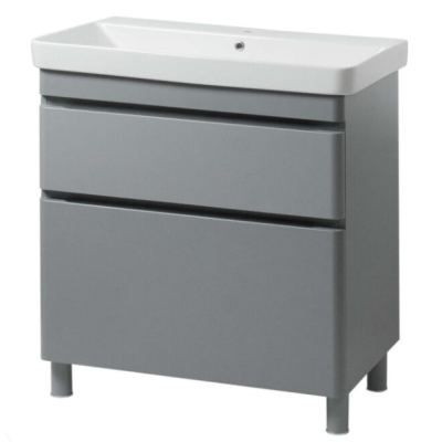 Тумба VIVACE бетон матовый ТП-1 Д 70 с умывальником "VIVACE" (БЕЛЫЙ ГЛЯНЕЦ)