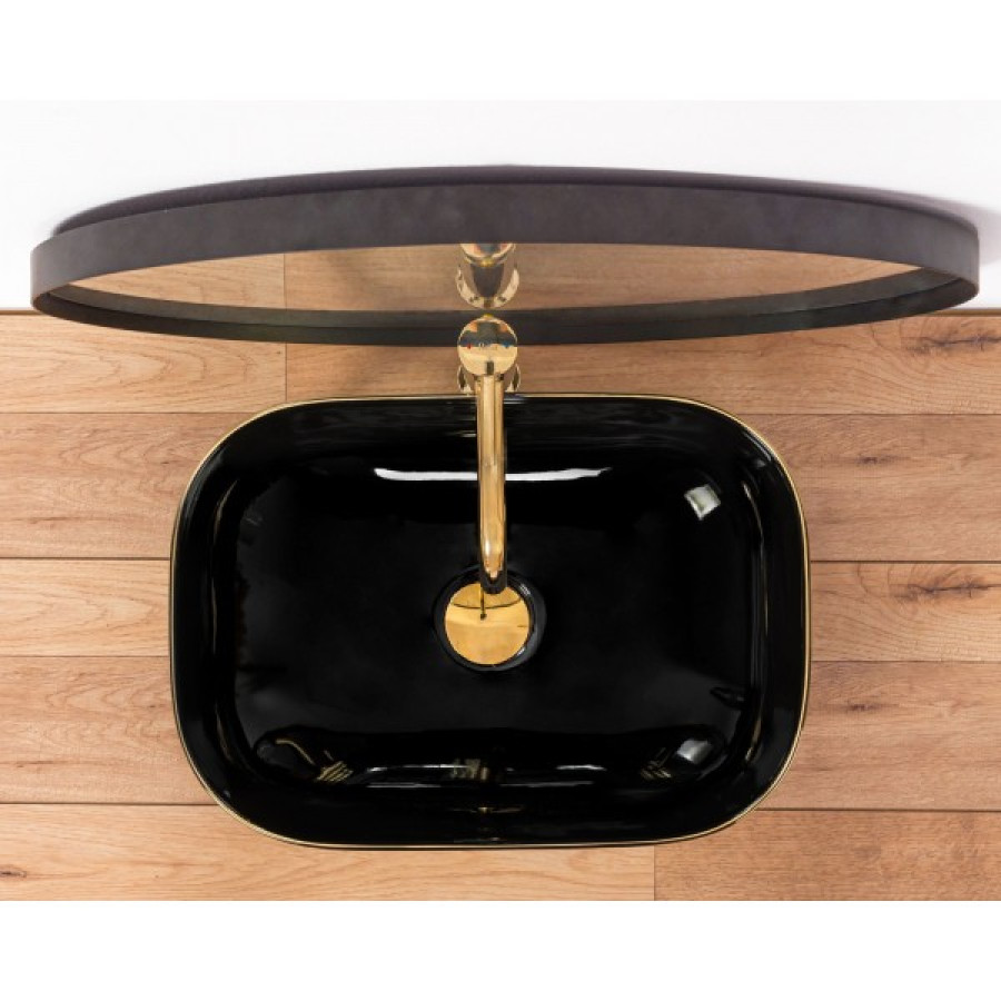 Умивальник Rea Belinda Black Gold Edge (REA-U8796) - фото 3