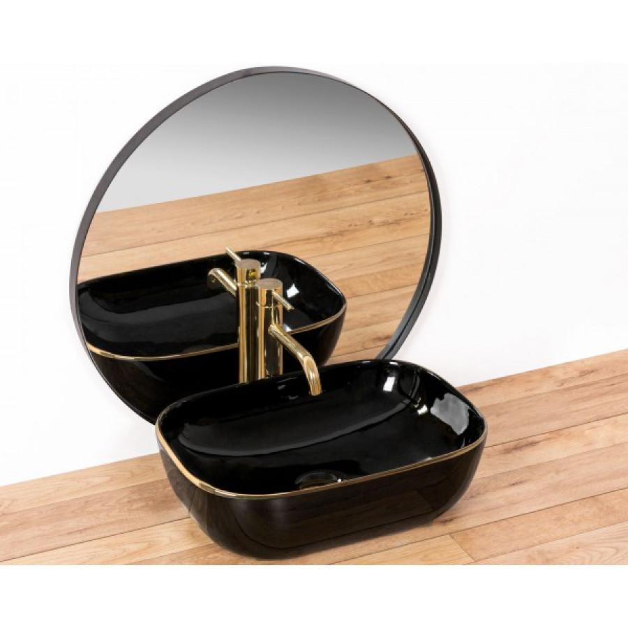 Умивальник Rea Belinda Black Gold Edge (REA-U8796) - фото 5
