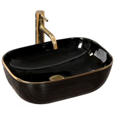 Умывальник Rea Belinda Black Gold Edge (REA-U8796)