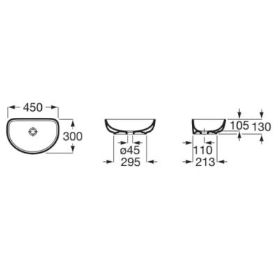 Умывальник Roca Optica 450x300 A327C10000