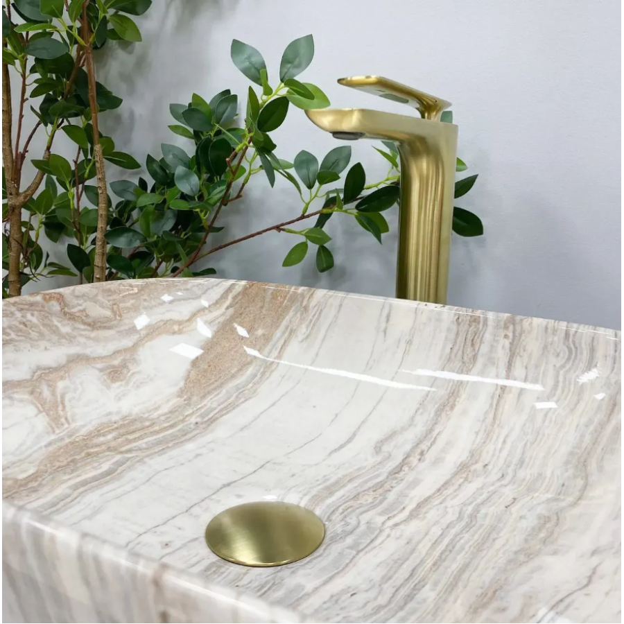Умивальник (раковина) VBI RAVENNA TRAVERTINE GLOSSY накладний - фото 2