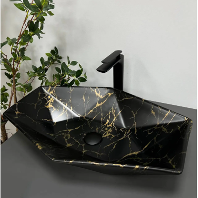Умывальник (раковина) Vbi Venezia S Black Marble Matt накладной