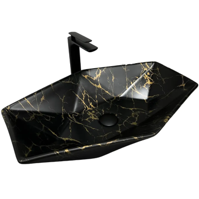Умывальник (раковина) Vbi Venezia S Black Marble Matt накладной