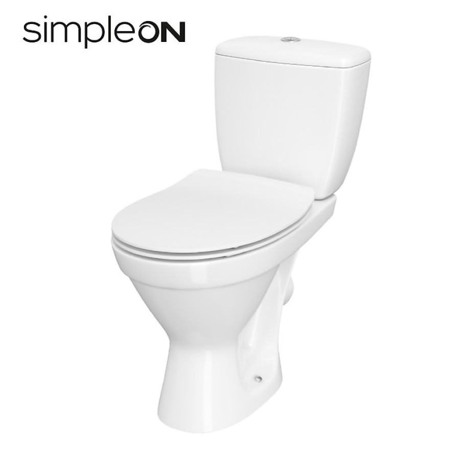 Унитаз-компакт Cersanit Cersania Simpleon 011 3/6 с дюропластовым сиденьем Slim с плавным закрыванием - фото 1