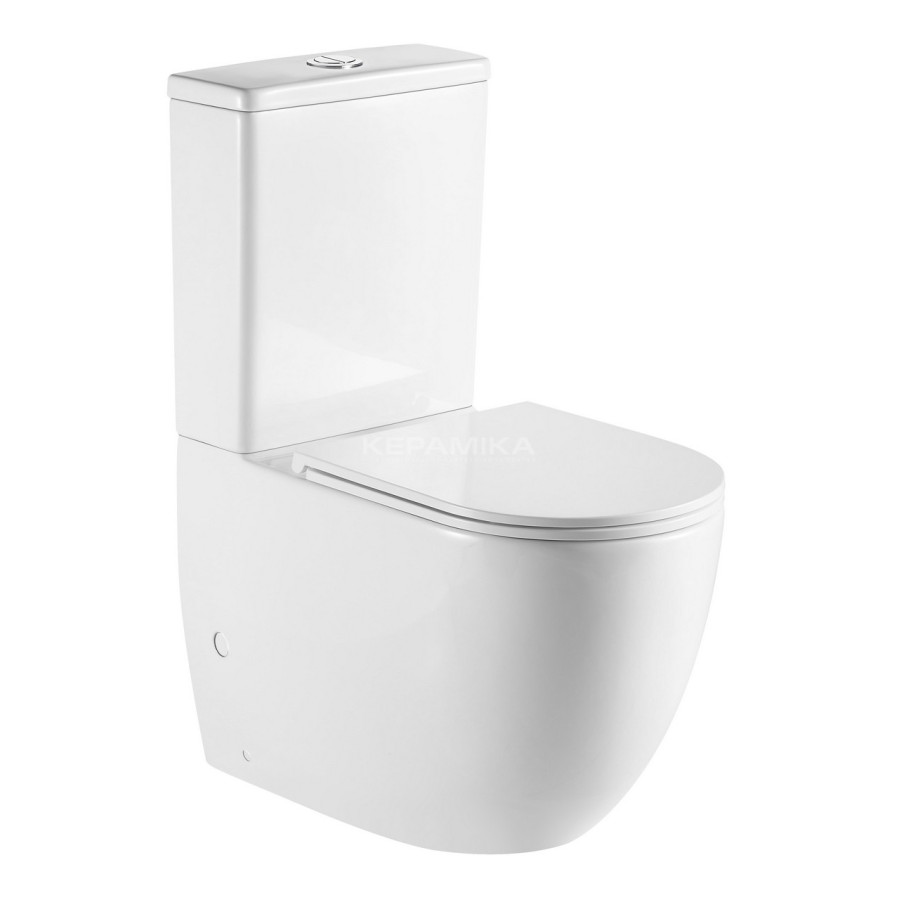 Унитаз-компакт DFL0460211W Flow 625x385x840 mm с крышкой soft-close, Vortex Flush, белый глянец - фото 2
