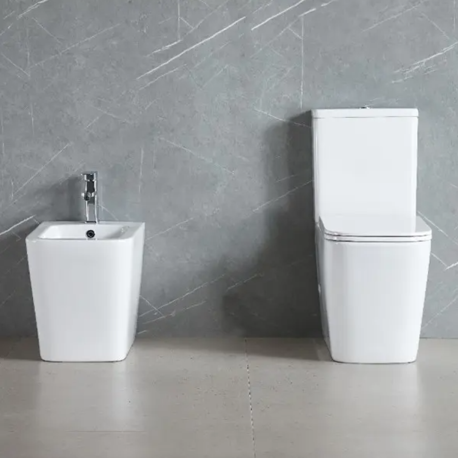 Унитаз-компакт DFL2170211W Flow square 610x365x825 mm из крыш. soft-close, Vortex Flush, белый глянец - фото 3