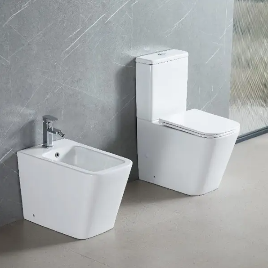 Унитаз-компакт DFL2170211W Flow square 610x365x825 mm из крыш. soft-close, Vortex Flush, белый глянец - фото 5