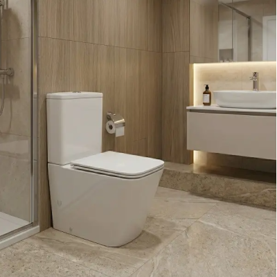 Унітаз-компакт DFL2170211W Flow square 610x365x825 mm з криш. soft-close, Vortex Flush, білий глянец