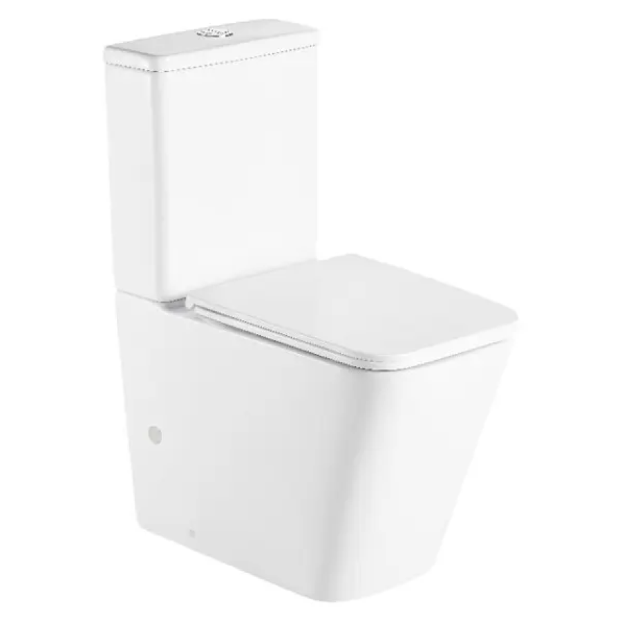 Унитаз-компакт DFL2170211W Flow square 610x365x825 mm из крыш. soft-close, Vortex Flush, белый глянец - фото 1