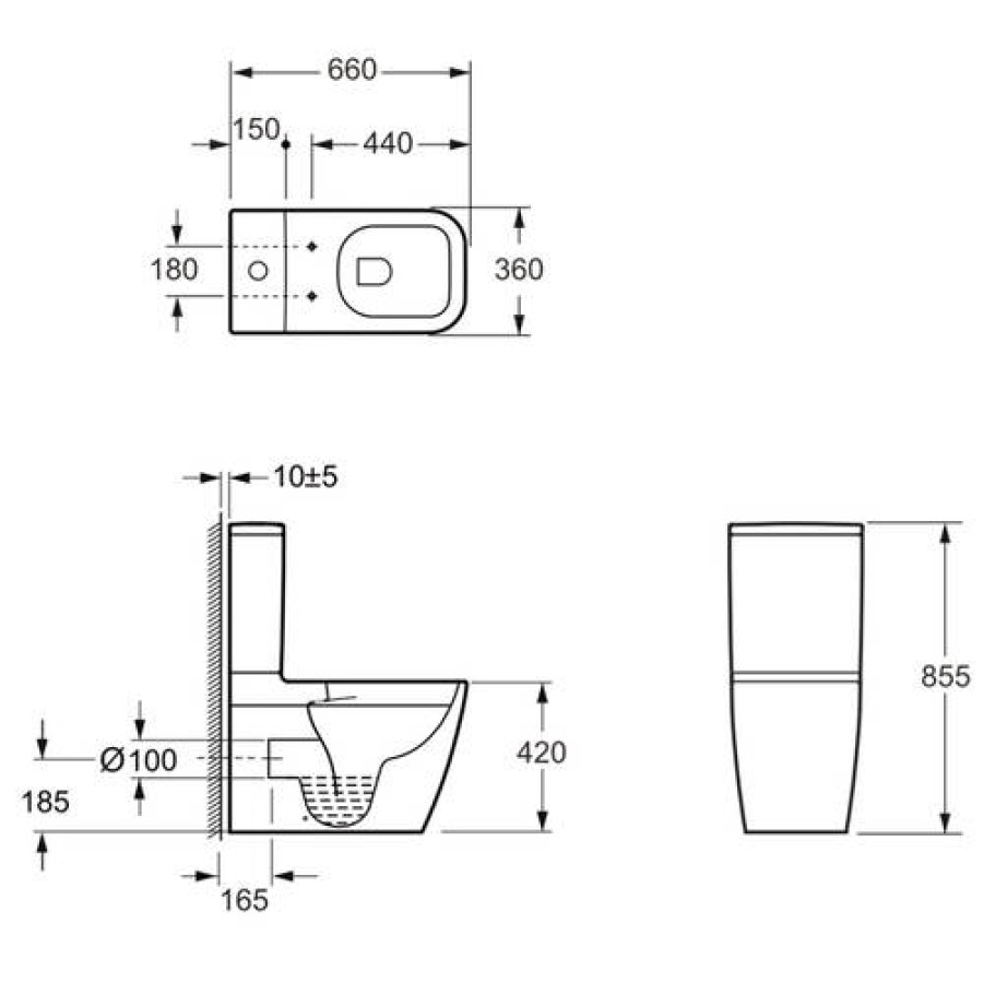 Унитаз-компакт Devit 5810020 Life с крышкой soft-close безобедочный, Vortex Flush, белый (1 сорт) - фото 4