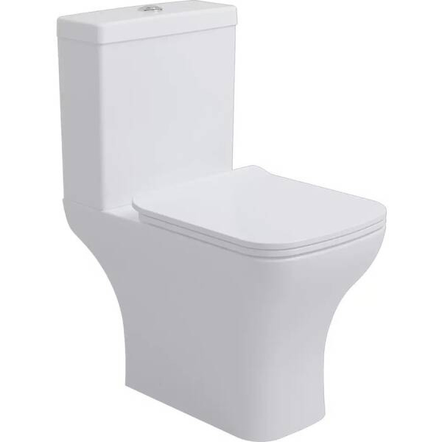 Унитаз-компакт Devit Basic 3590021 ободочный с крышкой soft-close, белый глянец - фото 1
