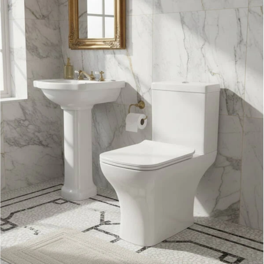 Унитаз-компакт Devit Basic 3590021 ободочный с крышкой soft-close, белый глянец - фото 2