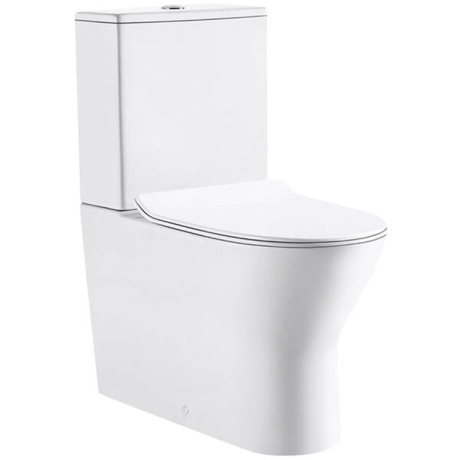 Унитаз компакт Primera Frame 8009950 безобедочный с пластиковой крышкой soft-close, белый. - фото 1