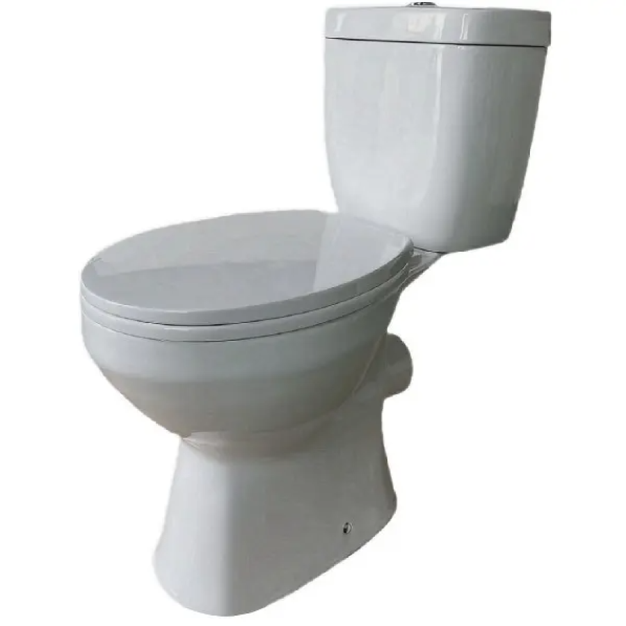 Унітаз- компакт безобідковий Basic A Vortex Flush, з кришкою soft-close, білий (1 сорт) PS212C01VW - фото 1