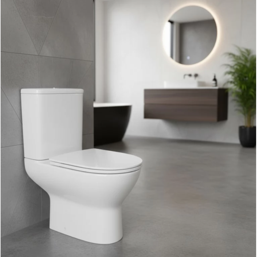 Унитаз-компакт безобедочный с крышкой DEVIT 3020147 Basic Round soft-close, белый - фото 2