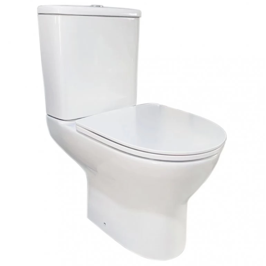Унитаз-компакт безобедочный с крышкой DEVIT 3020147 Basic Round soft-close, белый - фото 1