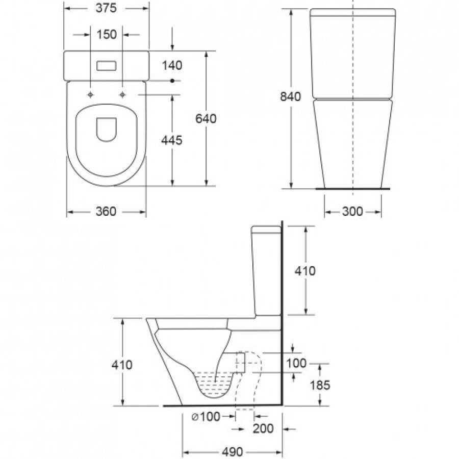 Унитаз компакт керамика MORI (чаша+бачок) RIMLESS с сиденьем UF 650*365*785 - фото 7