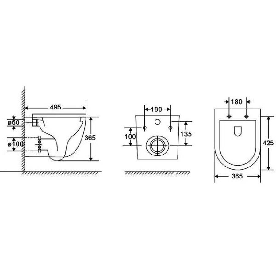 Унитаз подвесной Devit 495*365*365 с крышкой soft-close, Vortex Flush, белый глянец - фото 3