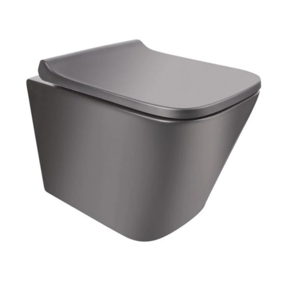 Унитаз подвесной Qtap Rimless 490х350 мм с сидением slim duroplast/soft-close/quick relase mat - фото 1