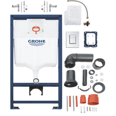Установка для унитаза Grohe Rapid SL 38772001 с клавишей Skate Cosmopolitan хром