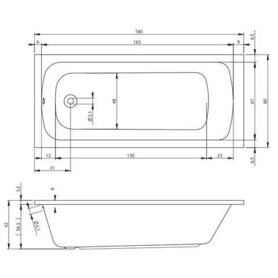 Ванна Devit Comfort 18080123 180х80 см  - фото 2