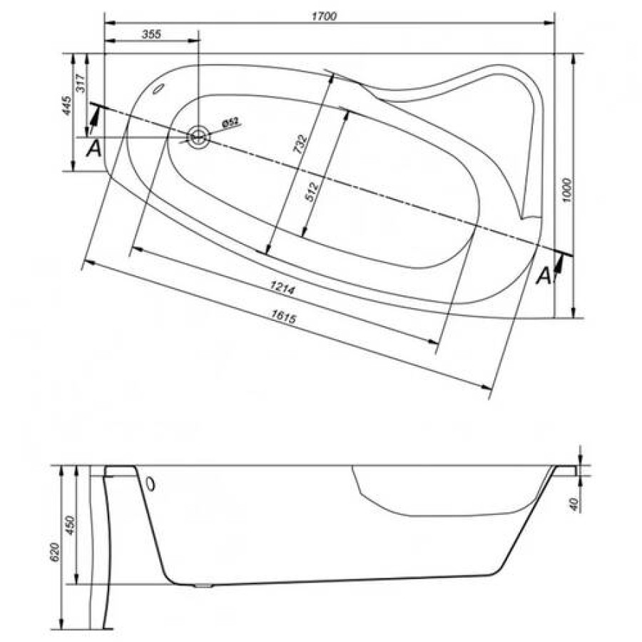 Ванна Cersanit Sicilia 170х100 левая+PW01 - фото 3