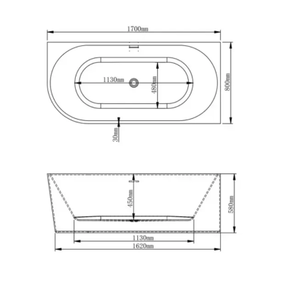 Ванна VBI NORDEND RIGHT 170*80 угловая