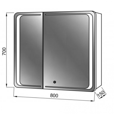 Зеркальный шкаф VIVACE Z-80 белый LED touch control