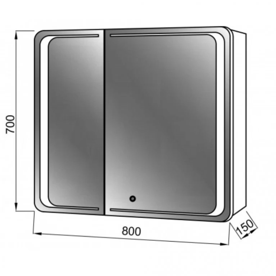 Зеркальный шкаф VIVACE Z-80 белый LED touch control - фото 2