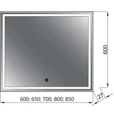 Зеркало Marseille Z-700*600 LED touch control+defogger