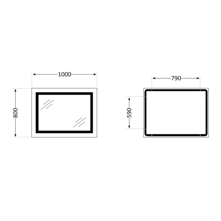 Зеркало настенное Kubis (KU1) 1000х800 мм, прямоугольное, с LED-подсветкой Touch, антизапотеванием, - фото 6