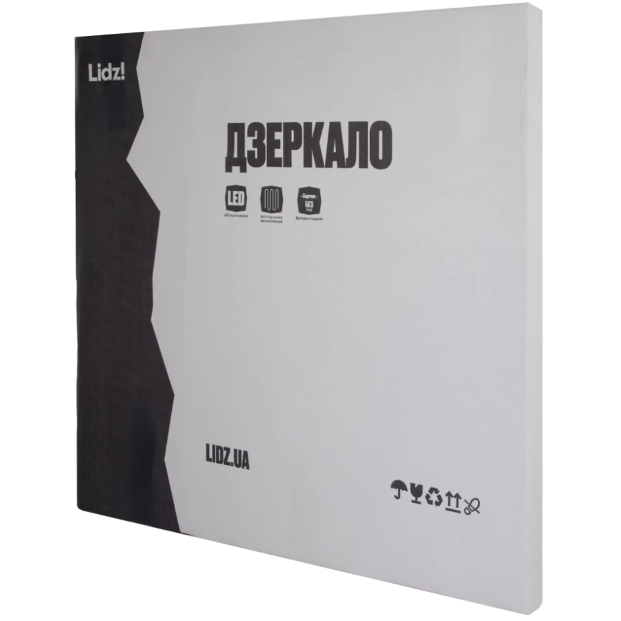 Зеркало настенное Lidz Kubis (KU2) 700х700 мм, прямоугольное, с LED подсветкой Touch, антизап. дым. - фото 9
