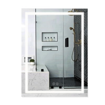 Зеркало настенное Mideya (MI1) 600х800 мм, прямоугольное, с LED-подсветкой Touch, антизапотеванием, дым