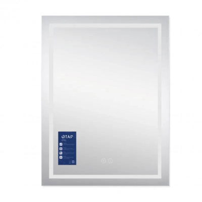 Дзеркало настінне Mideya (MI1) 600х800 мм, прямокутне, з LED-підсвіткою Touch, антизапотіванням, дим