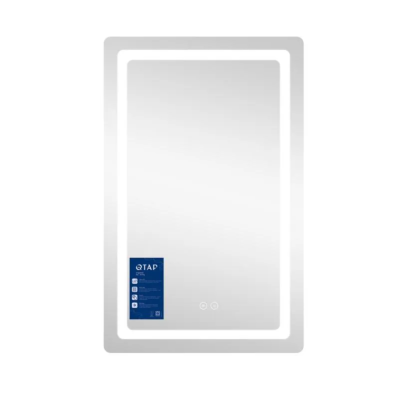 Зеркало настенное Mideya (MI2) 500х800 мм, прямоугольное, с LED-подсветкой Touch, антизапотеванием, дым