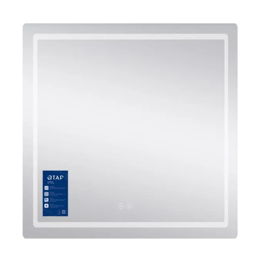 Зеркало настенное Mideya (MI2) 800х800 мм, прям, с LED-подсветкой Touch, антиз, димером рег яскр Qtar - фото 3