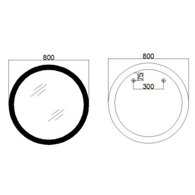 Дзеркало настінне Taurus (TA1) R800 мм, кругле, з LED-підсвіткою Touch, антизапотіванням, димером