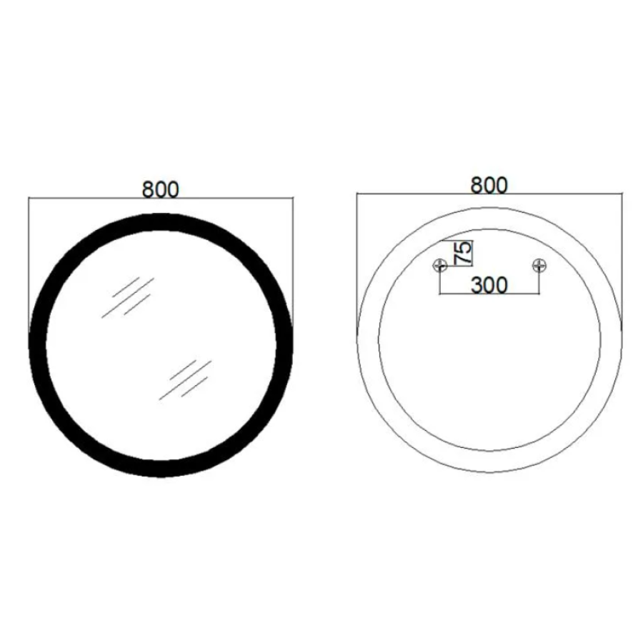 Зеркало настенное Taurus (TA1) R800 мм, круглое, с LED-подсветкой Touch, антизапотеванием, димером - фото 2