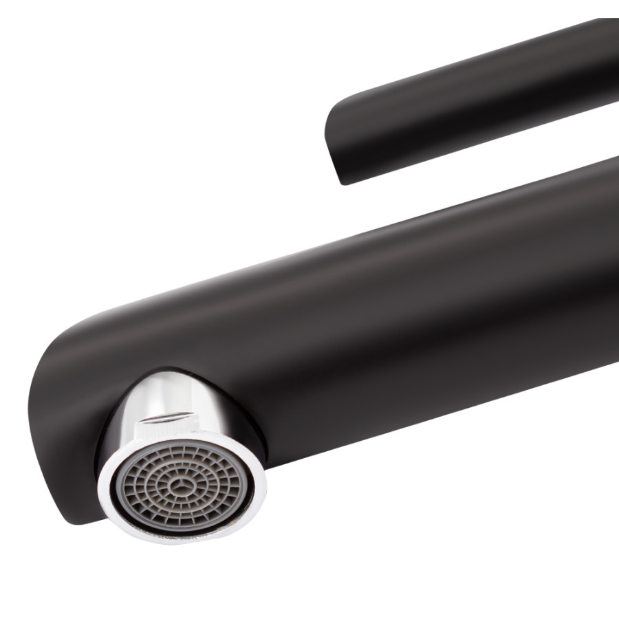 Смеситель для раковины Qtap Grand 001F низкий Black (k35) - фото 3