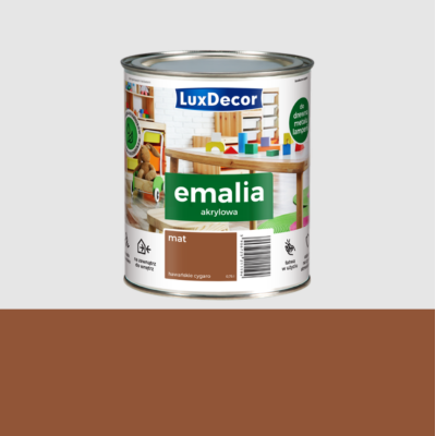 Эмаль акриловая LuxDecor 0.75л. Гаванская сигара матовая (коричневая)