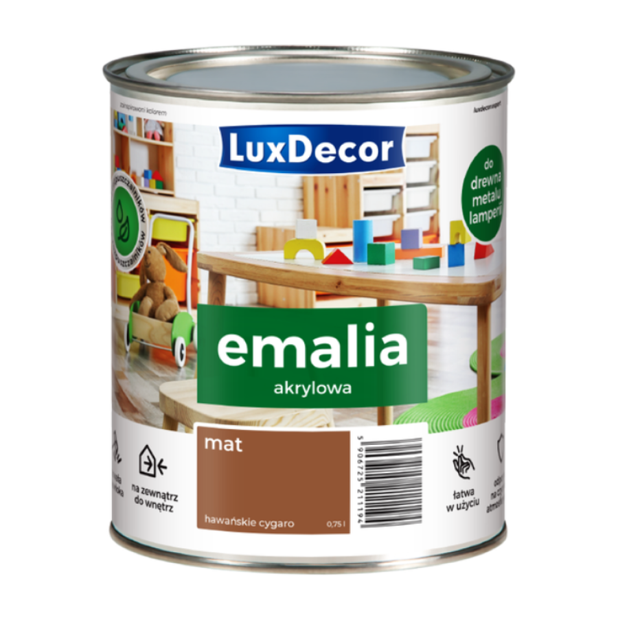 Емаль акрилова LuxDecor 0.75л. Гаванська сигара матова (коричнева) - фото 1