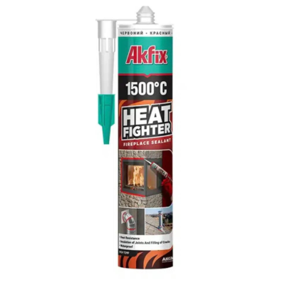 Герметик для каминов и печей Akfix 1500 Heat Fighter 280 мл. черный