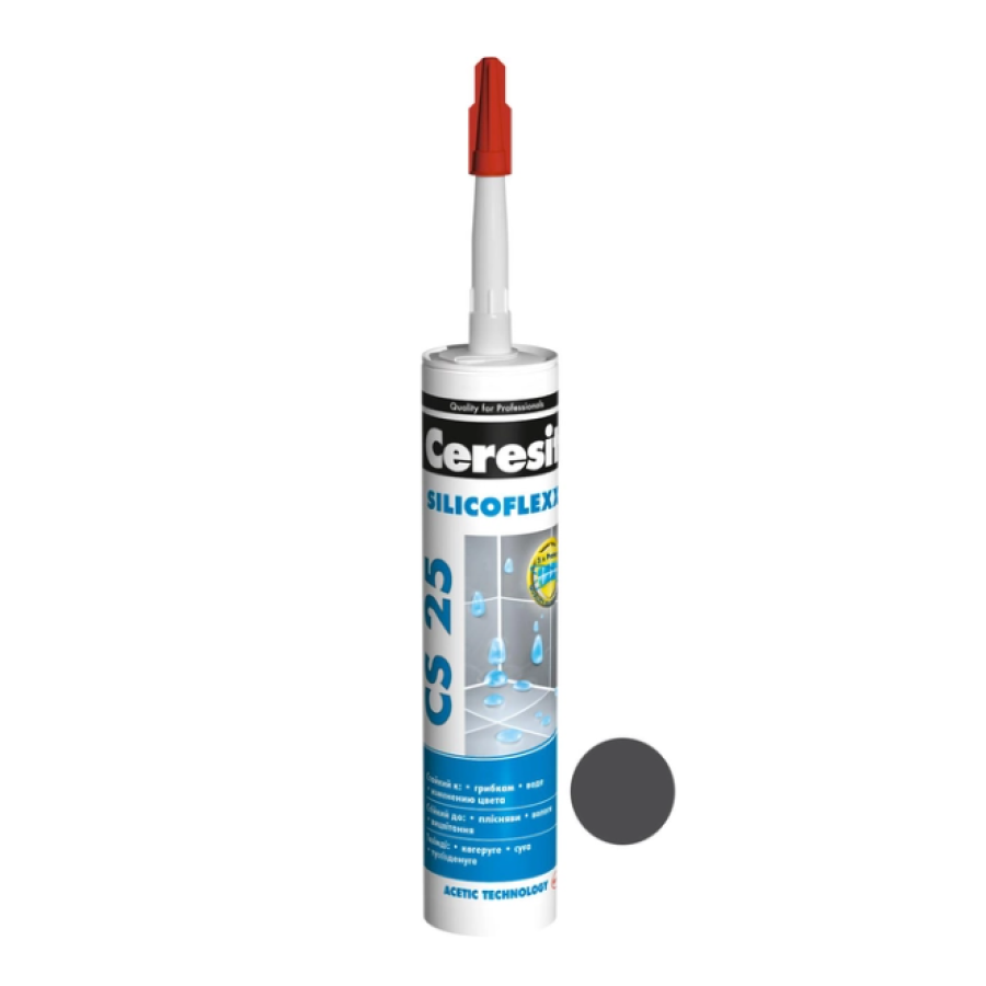 Герметик силіконовий Ceresit Micro Protect CS25 0.285 кг (Графіт) - фото 1